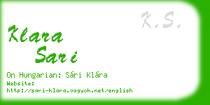klara sari business card